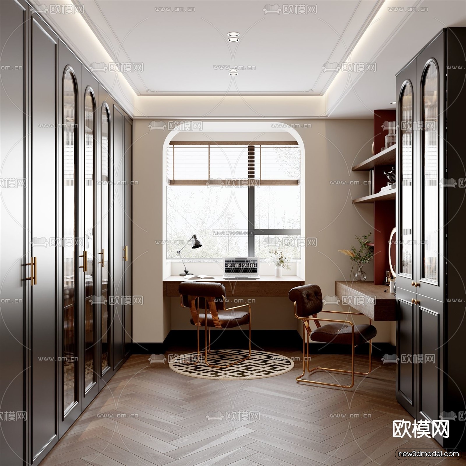 Modern Style Interior 3D Blocks and 3D Models – Dressing Room 3D Scene – 679 – CORONA - thumbnail 2