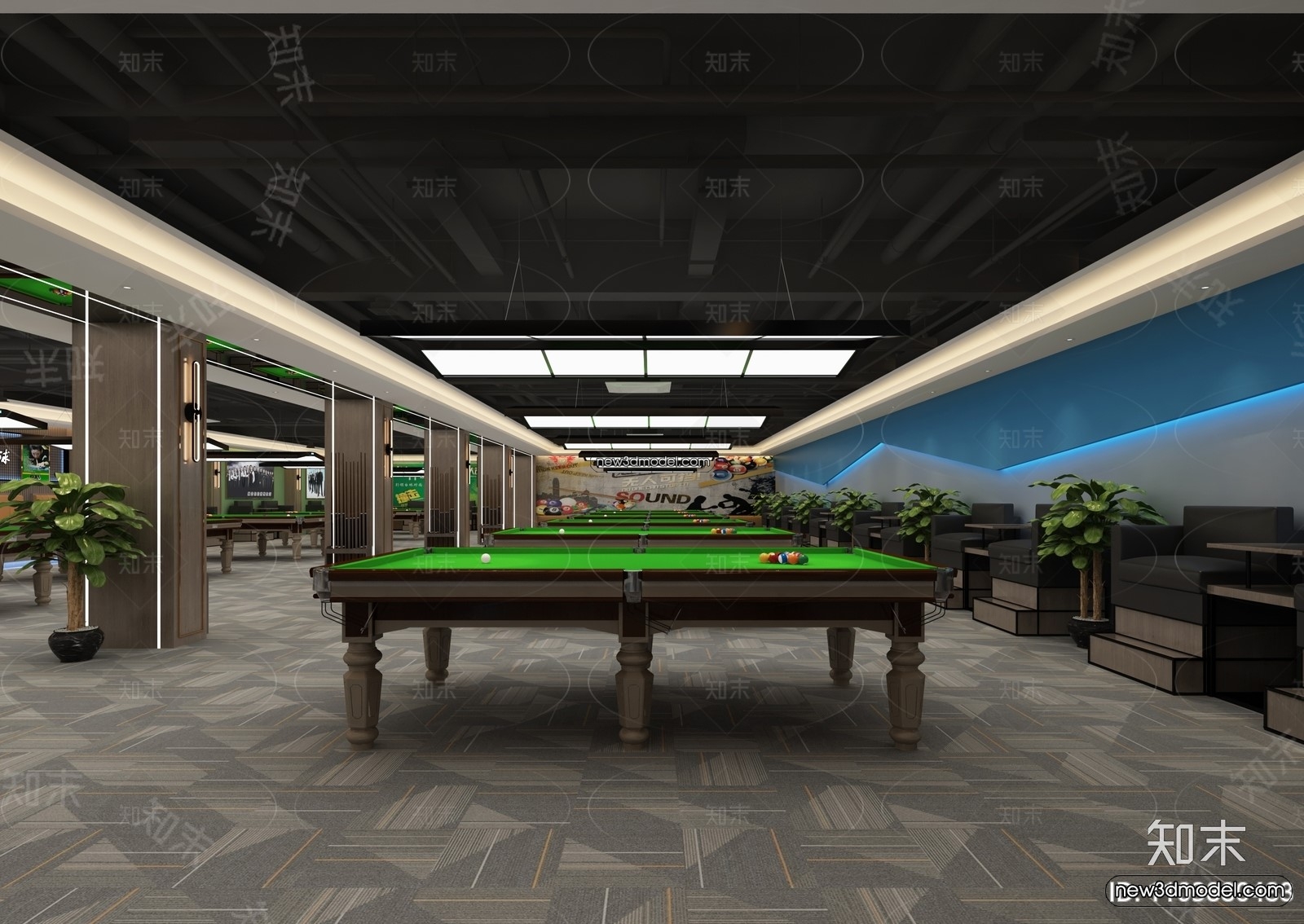 Interior 3D Models of Billiard – 3D Blocks – 075 – VRAY - thumbnail 2