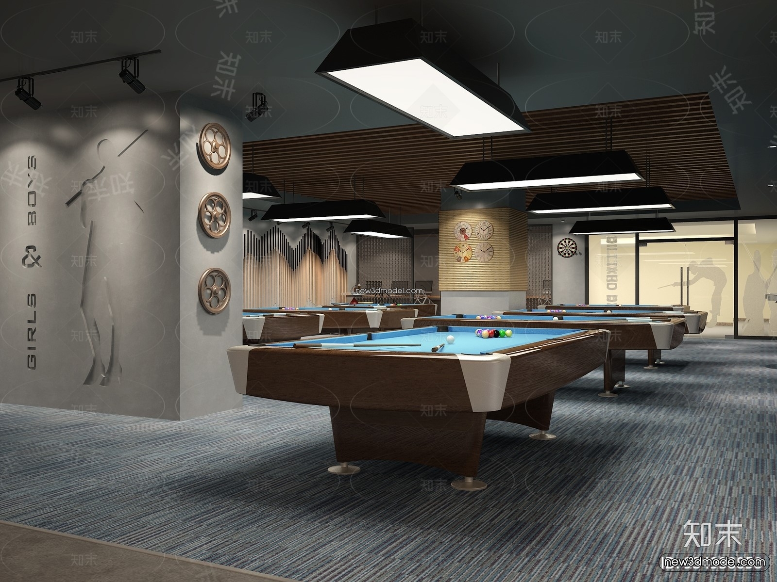 Interior 3D Models of Billiard – 3D Blocks – 081 – VRAY - thumbnail 2