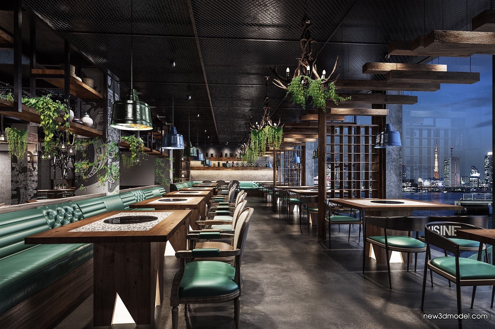 Buffet Restaurant of Hotels 3D Scenes – 3D Blocks – 047 – VRAY - thumbnail 3