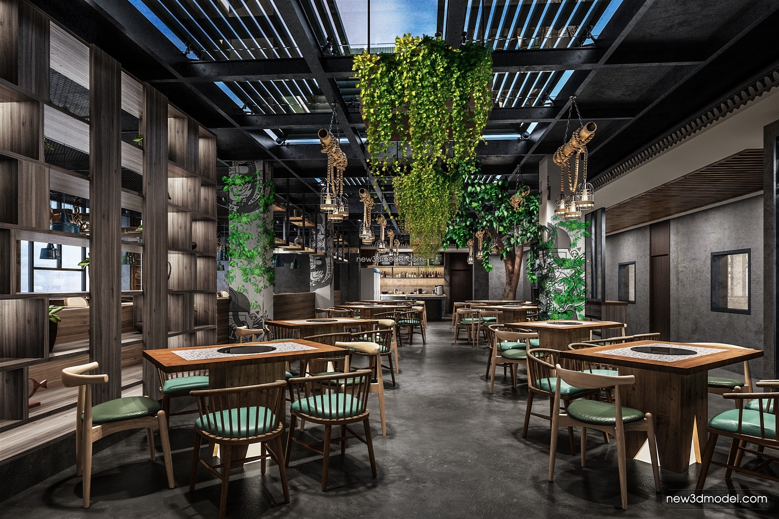 Buffet Restaurant of Hotels 3D Scenes – 3D Blocks – 047 – VRAY - thumbnail 2