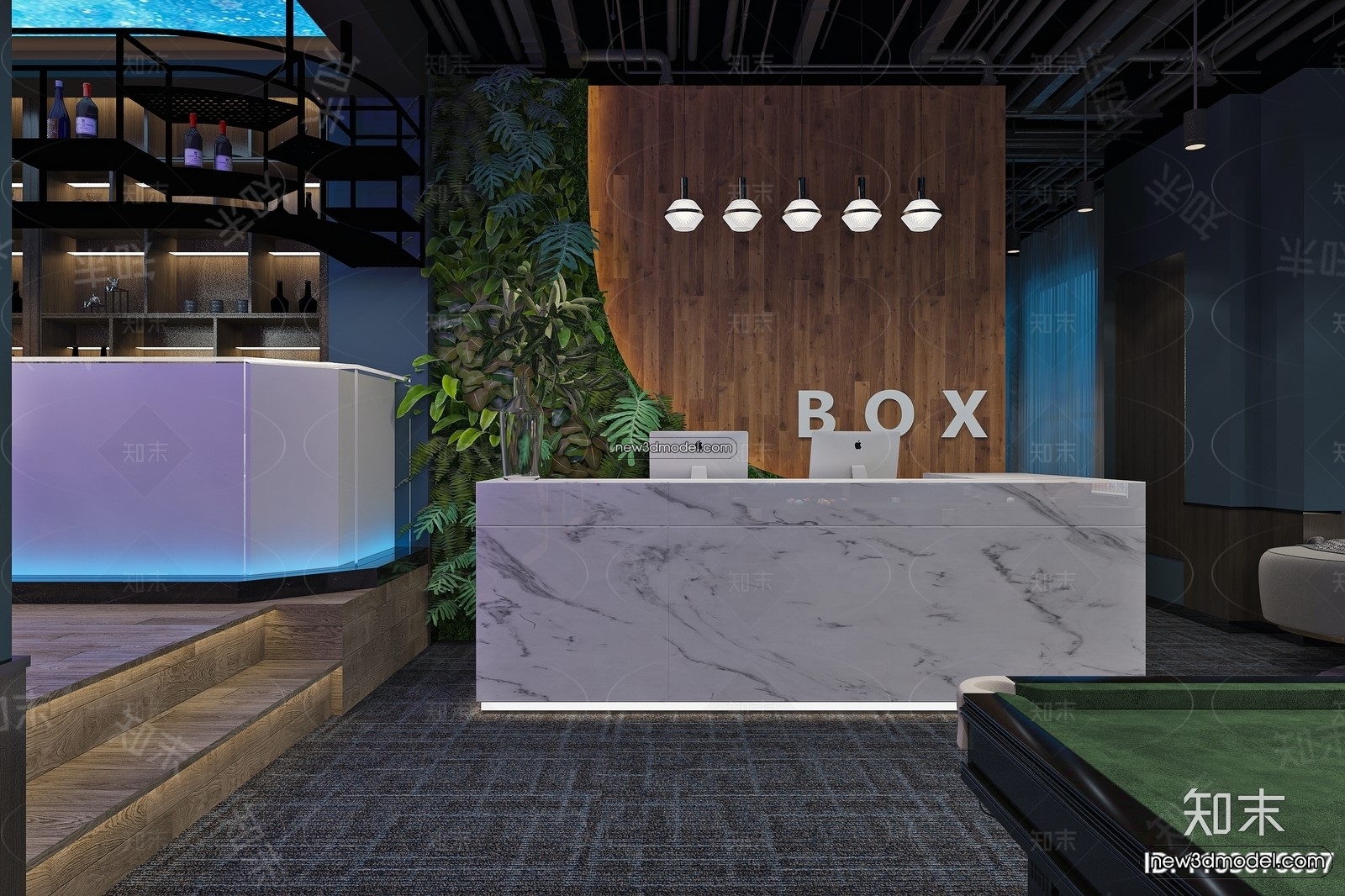 Interior 3D Models of Billiard – 3D Blocks – 084 – VRAY - thumbnail 3
