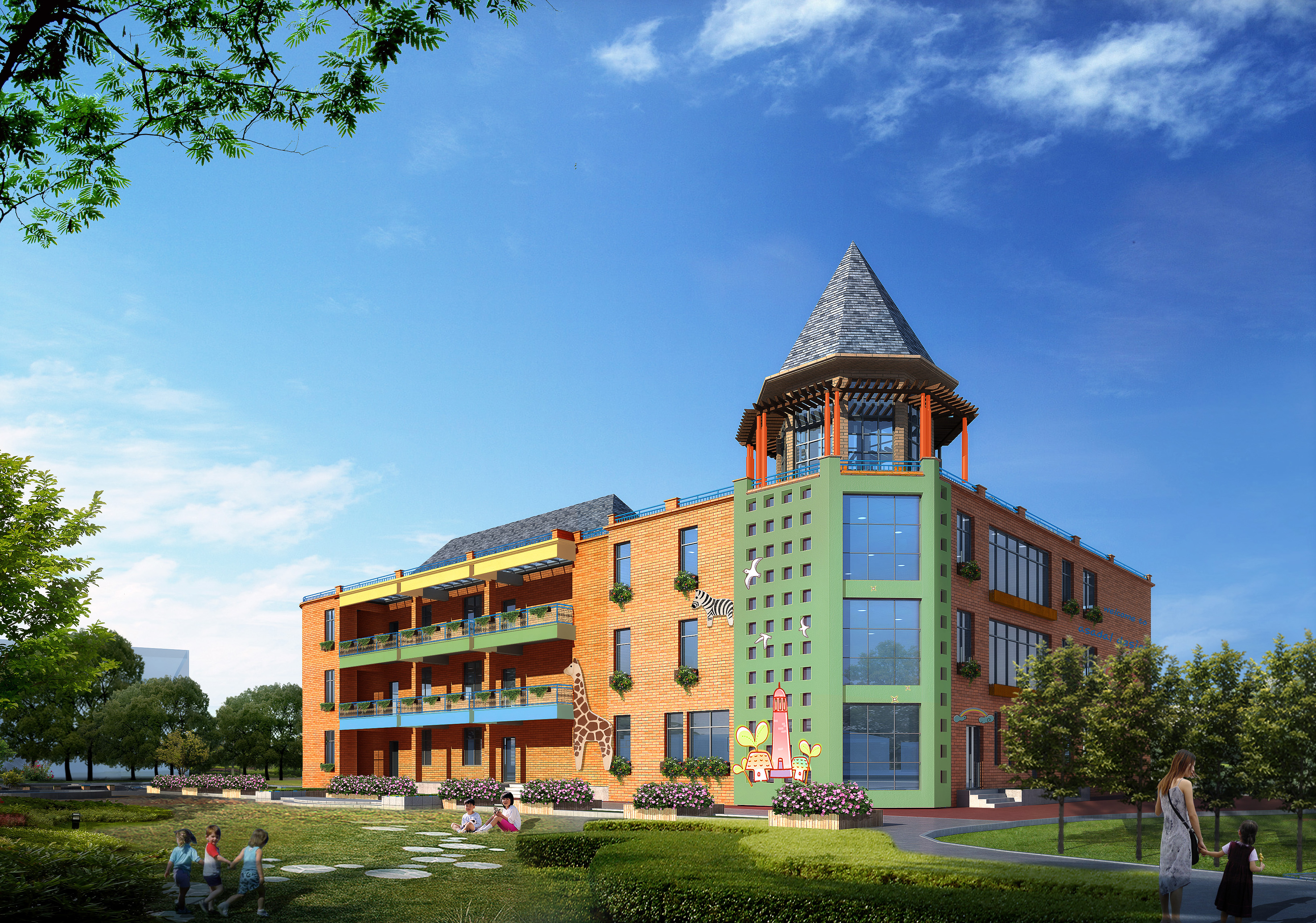 Exterior 3D Models of Shool – 3D Scenes – 040 – VRAY - thumbnail 2