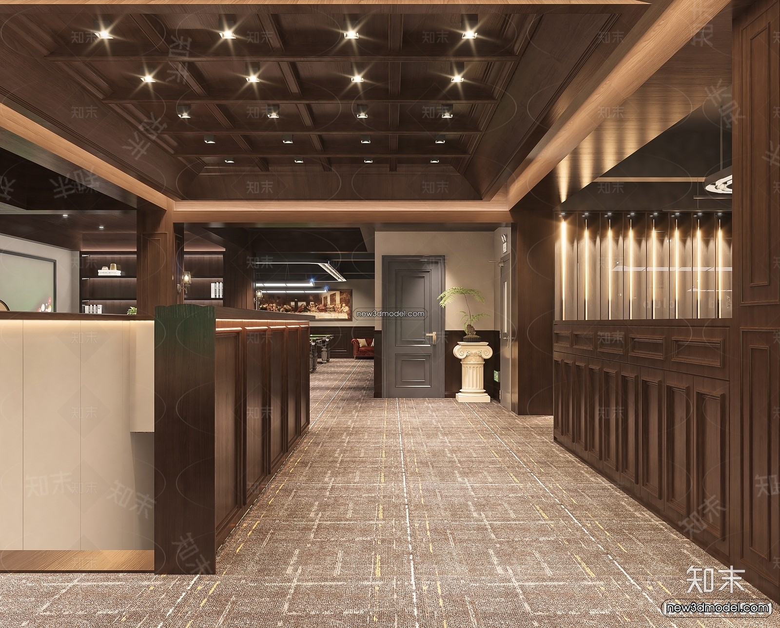 Interior 3D Models of Billiard – 3D Blocks – 087 – VRAY - thumbnail 3