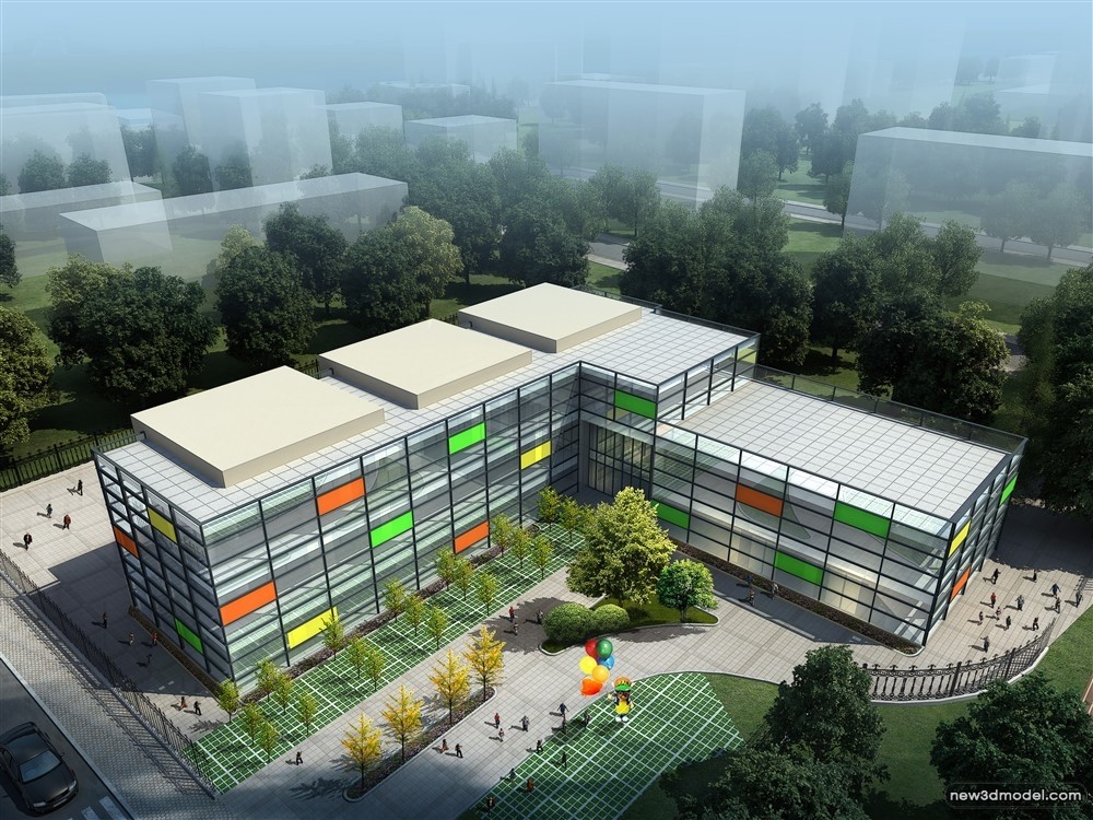 3D Models of Commercial Building – Exterior 3D Scenes – 1064 – VRAY - thumbnail 5