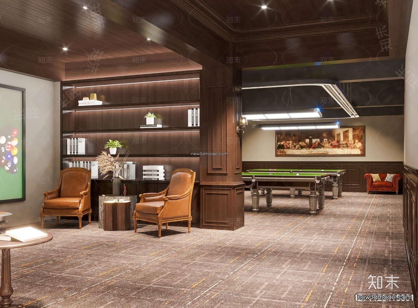 Interior 3D Models of Billiard – 3D Blocks – 087 – VRAY - thumbnail 2