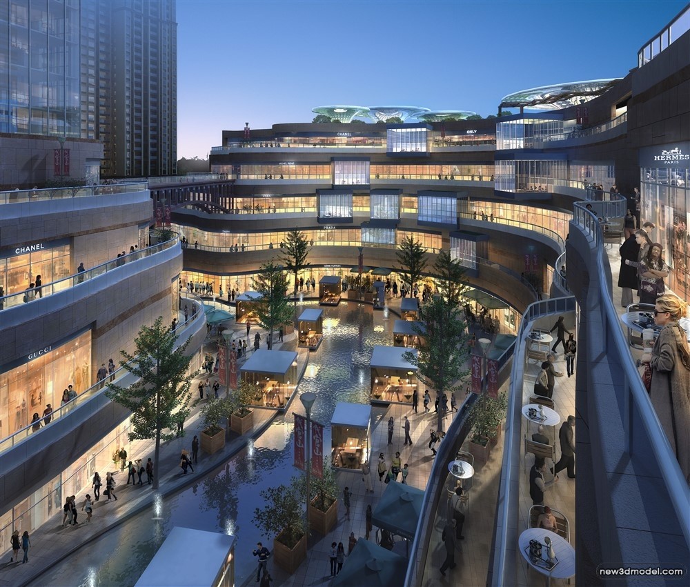 3D Models of Commercial Building – Exterior 3D Scenes – 345 – VRAY - thumbnail 4