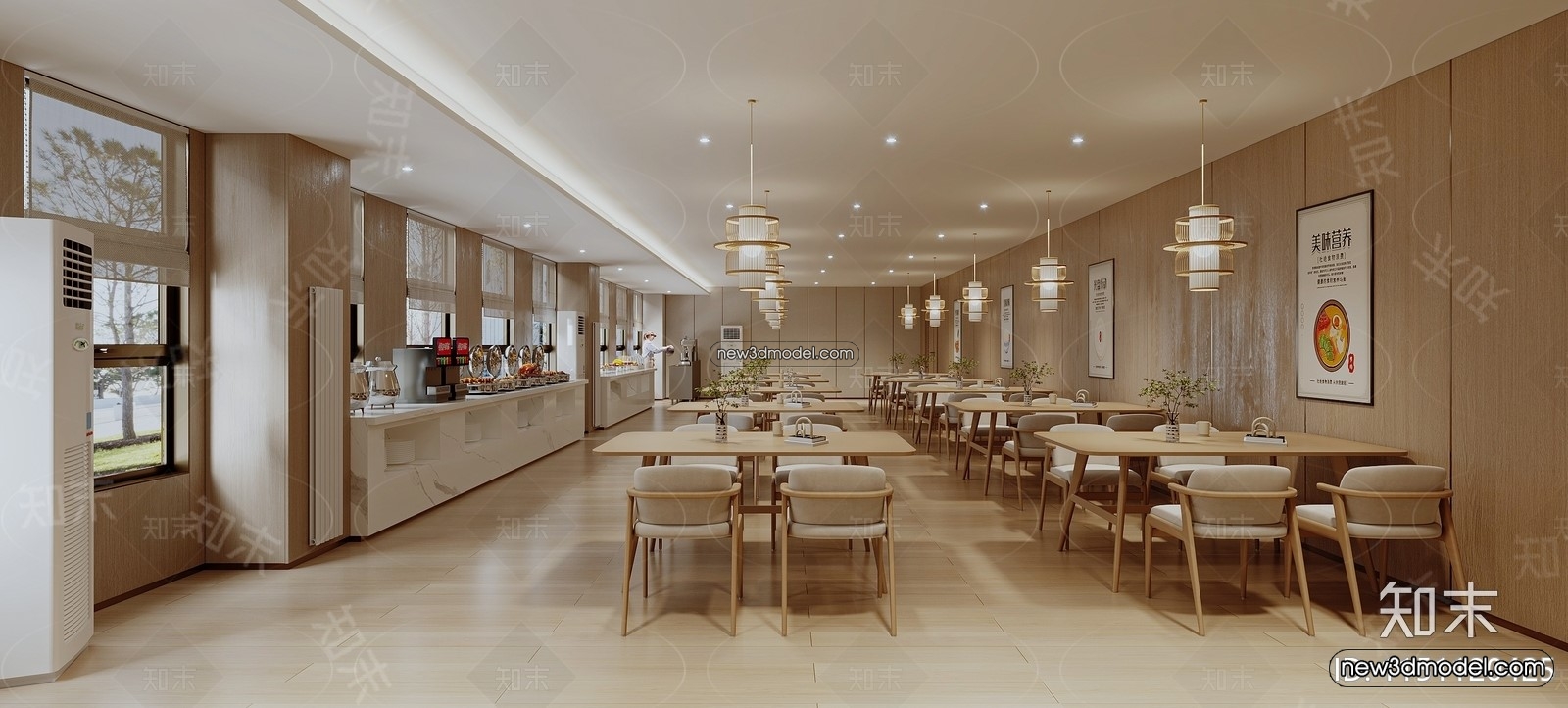 Buffet Restaurant of Hotels 3D Scenes – 3D Blocks – 058 – CORONA - thumbnail 2