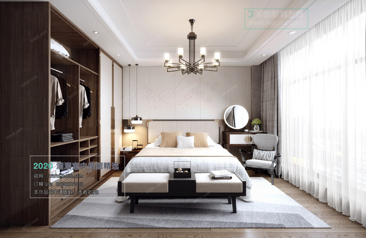 BEDROOM – CHINESE STYLE – 3D MODELS – 005 - thumbnail 1
