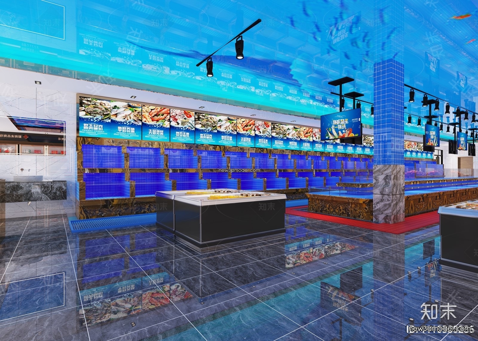 Seafood Restaurant 3D Scene – 3D Blocks – 033 – CORONA - thumbnail 2