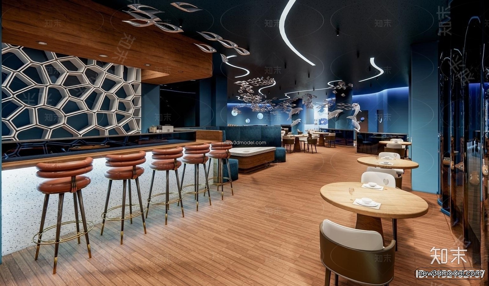 Seafood Restaurant 3D Scene – 3D Blocks – 044 – CORONA - thumbnail 2