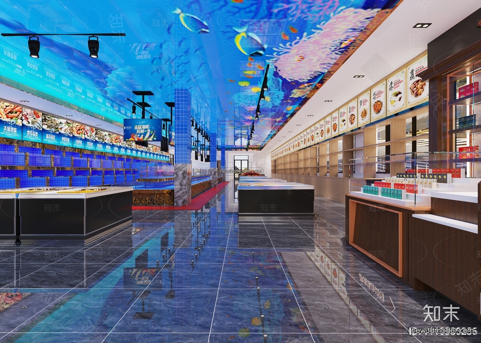 Seafood Restaurant 3D Scene – 3D Blocks – 033 – CORONA - thumbnail 4