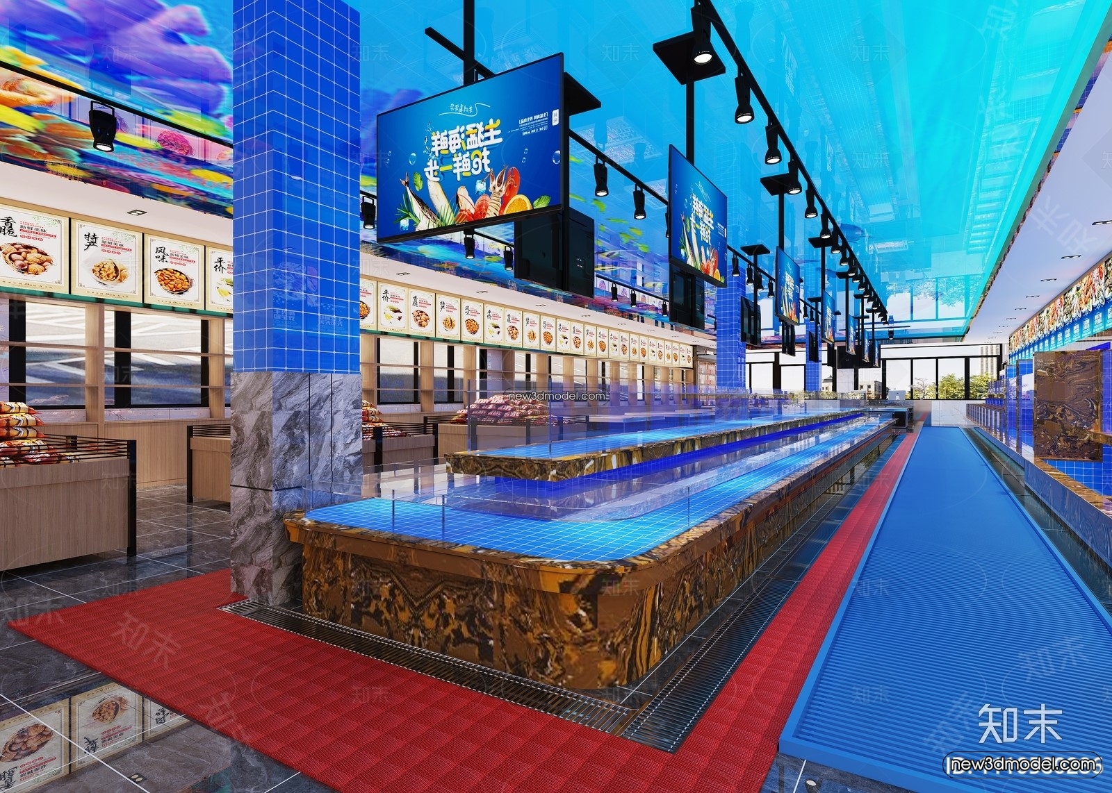 Seafood Restaurant 3D Scene – 3D Blocks – 033 – CORONA - thumbnail 3