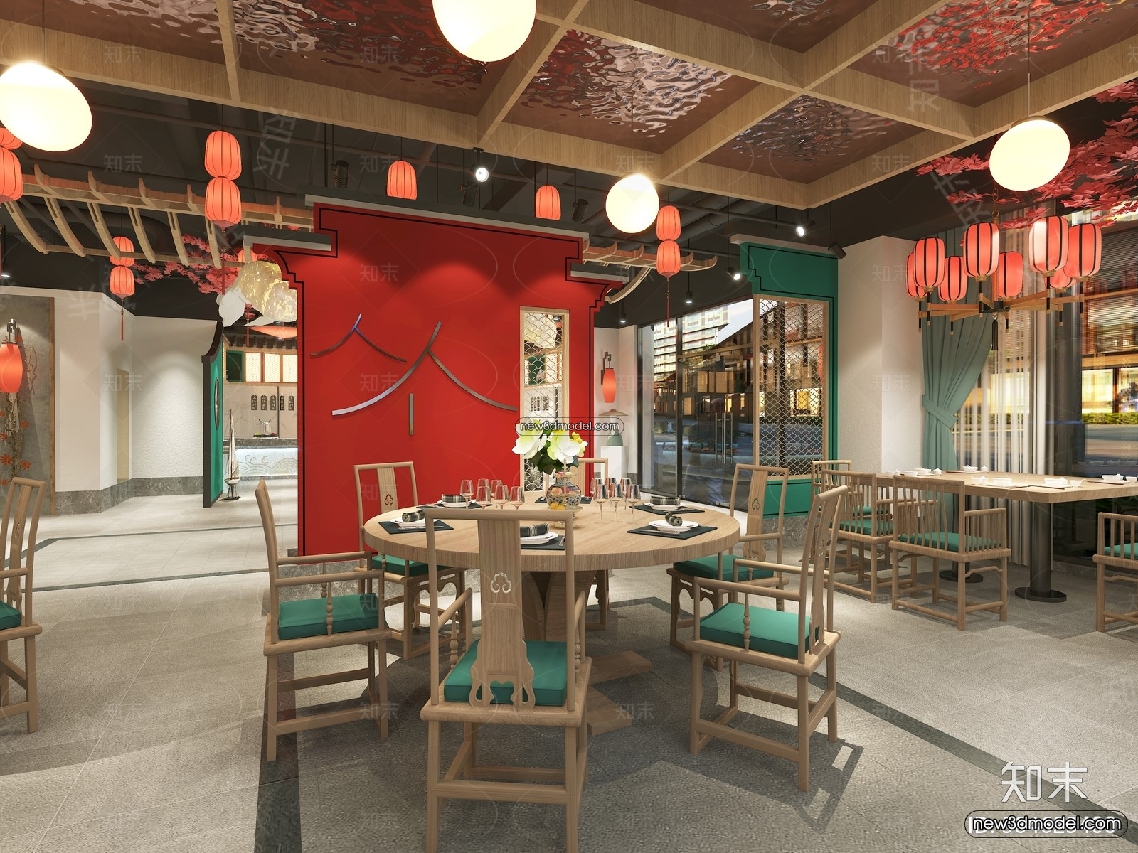 Seafood Restaurant 3D Scene – 3D Blocks – 077 – VRAY - thumbnail 4