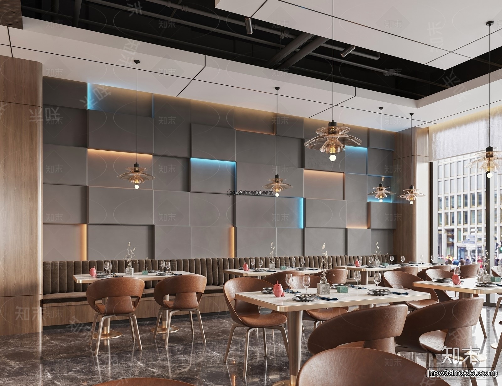 Buffet Restaurant of Hotels 3D Scenes – 3D Blocks – 063 – CORONA - thumbnail 2