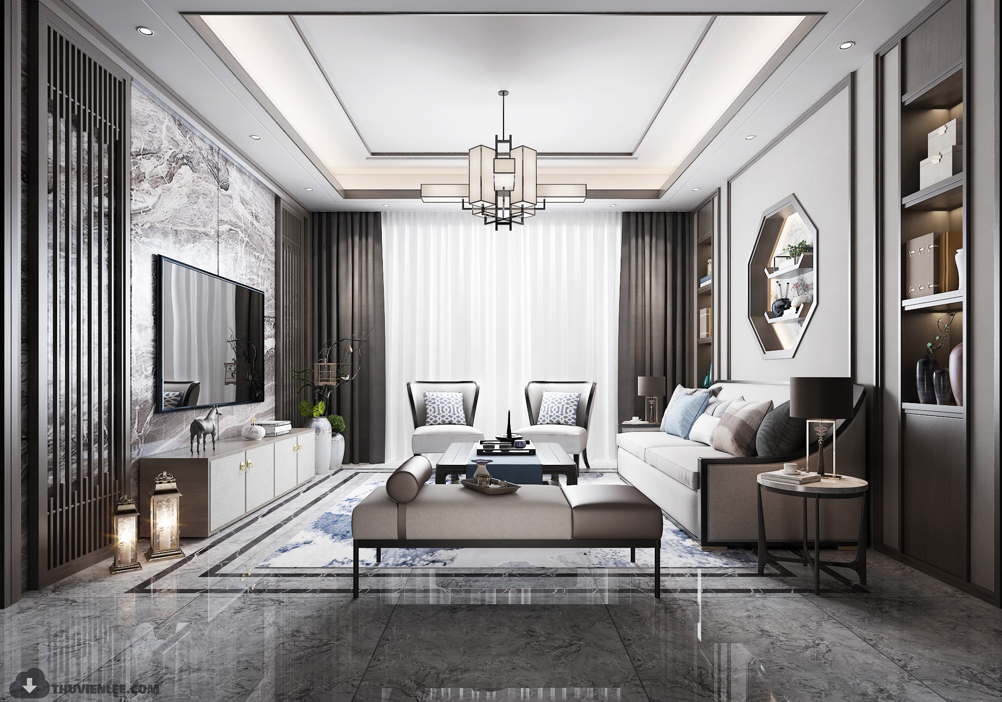INTERIOR 3D MODELS – CHINESE STYLE – 3D MODELS – VRAY – 11 - thumbnail 1