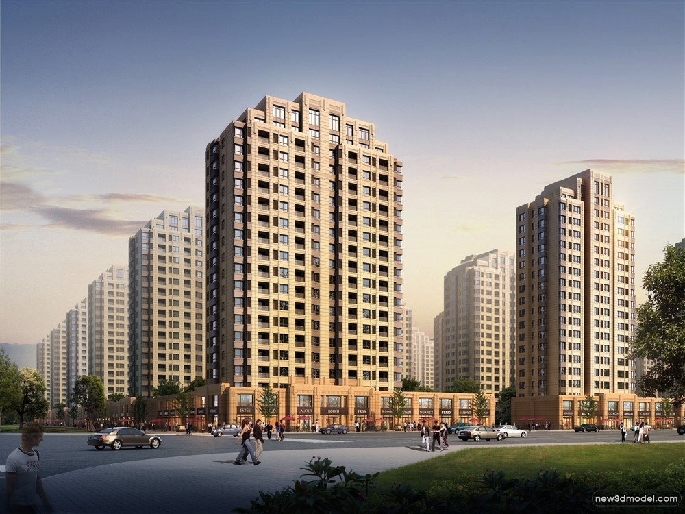 3D Models of Commercial Building – Exterior 3D Scenes – 606 – VRAY - thumbnail 4