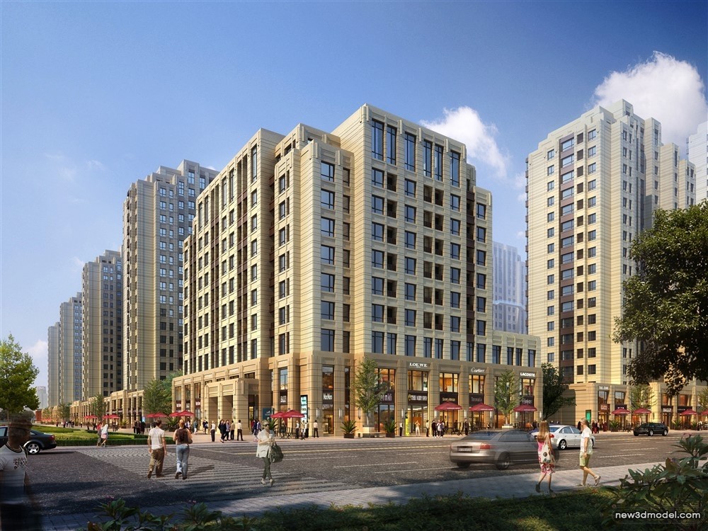3D Models of Commercial Building – Exterior 3D Scenes – 606 – VRAY - thumbnail 5