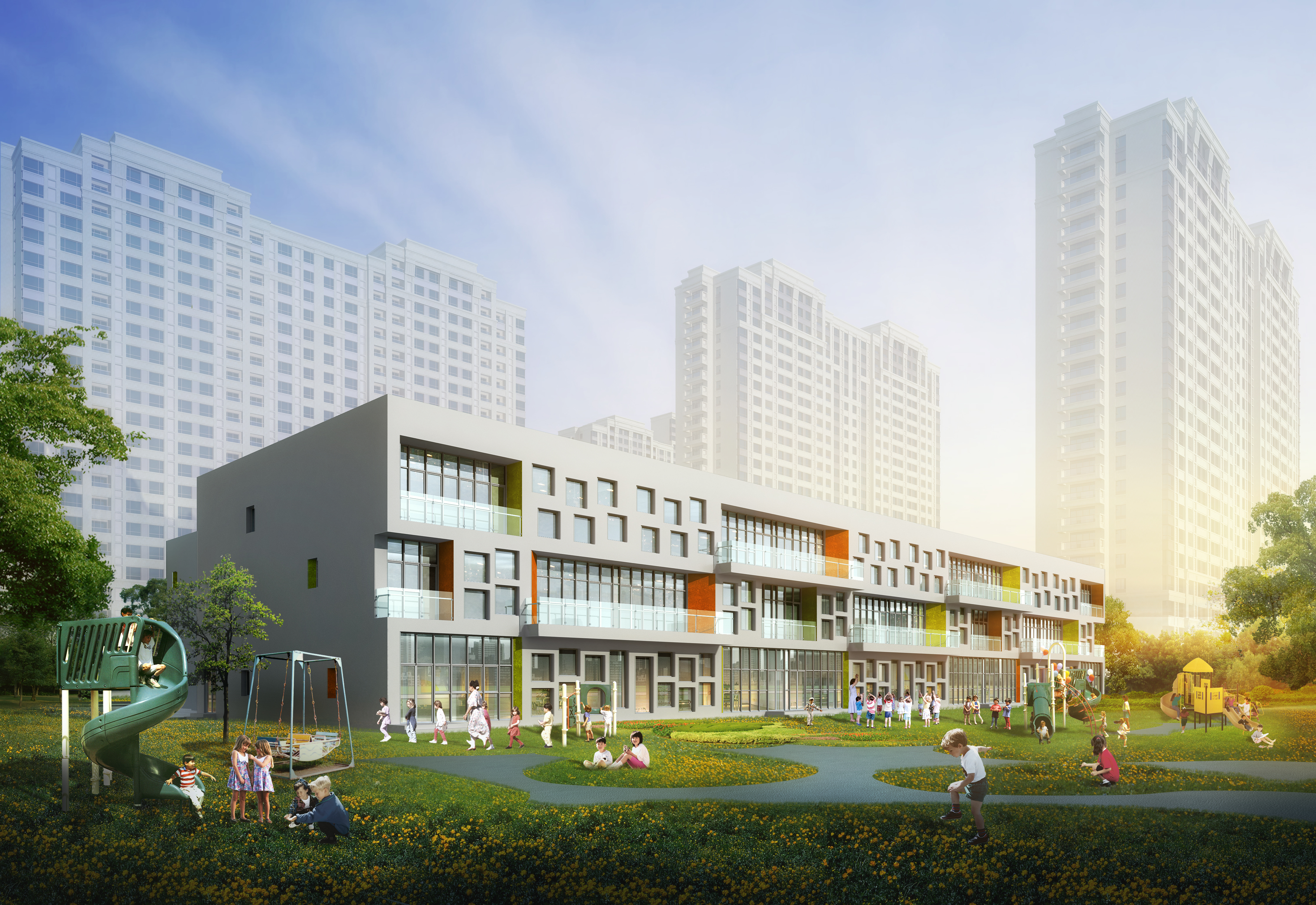 Exterior 3D Models of Shool – 3D Scenes – 046 – VRAY - thumbnail 3