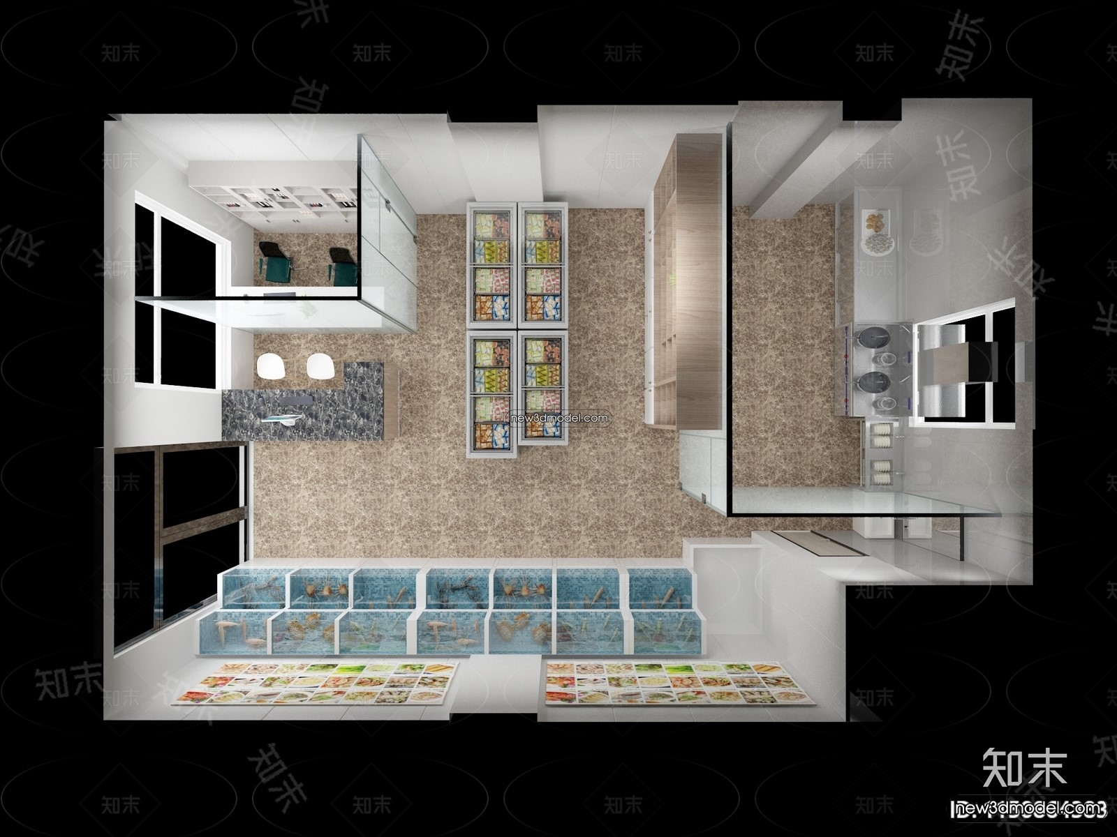 Seafood Restaurant 3D Scene – 3D Blocks – 004 – VRAY - thumbnail 3