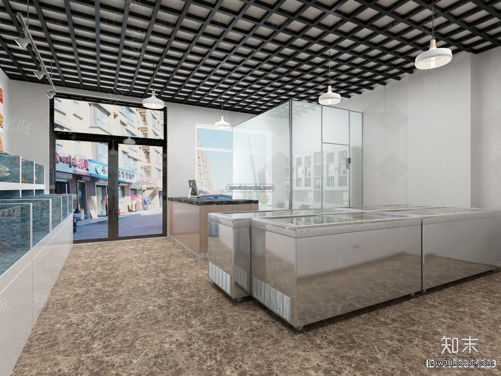Seafood Restaurant 3D Scene – 3D Blocks – 004 – VRAY - thumbnail 2