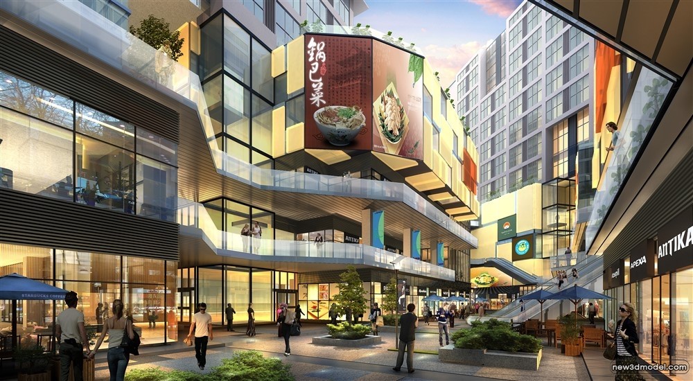 3D Models of Commercial Building – Exterior 3D Scenes – 446 – VRAY - thumbnail 5
