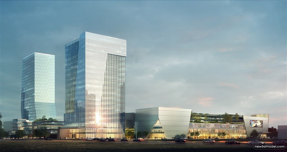 3D Models of Commercial Building – Exterior 3D Scenes – 351 – VRAY - thumbnail 3