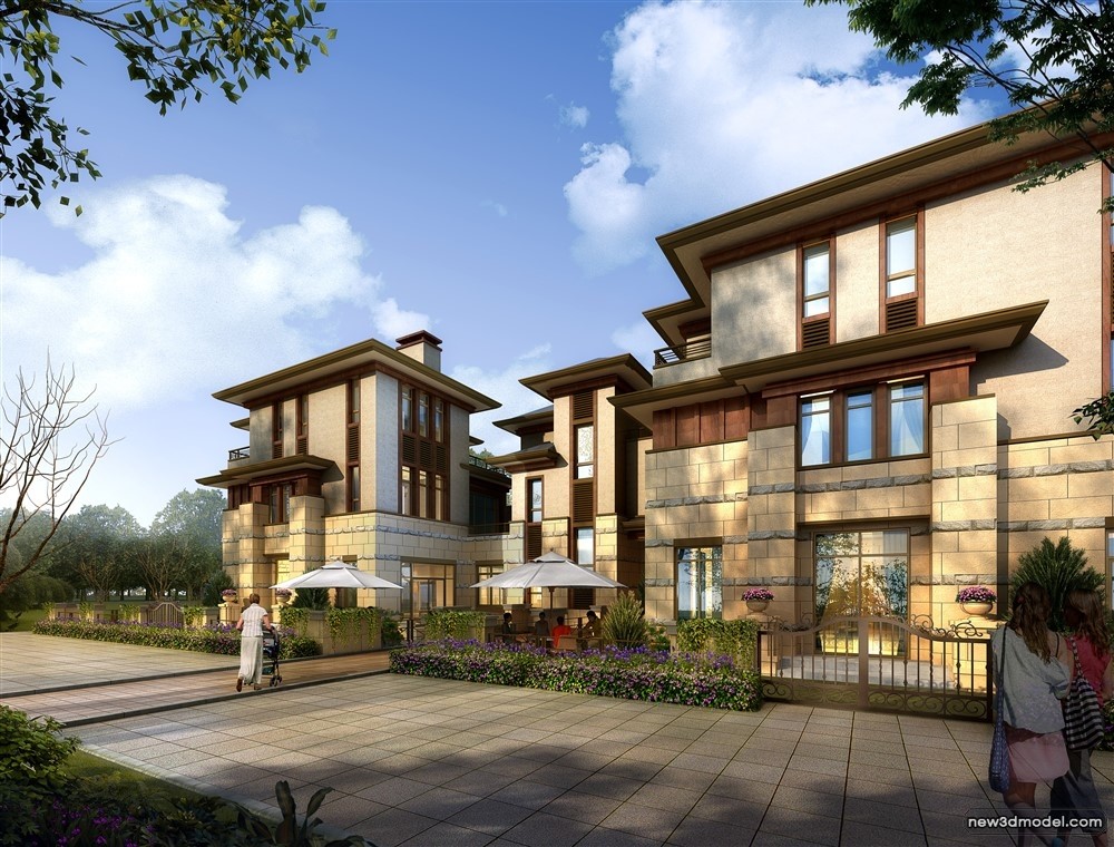 3D Models of Commercial Building – Exterior 3D Scenes – 607 – VRAY - thumbnail 3