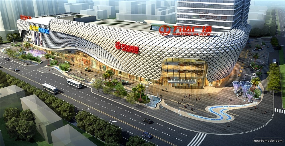 3D Models of Commercial Building – Exterior 3D Scenes – 447 – VRAY - thumbnail 3