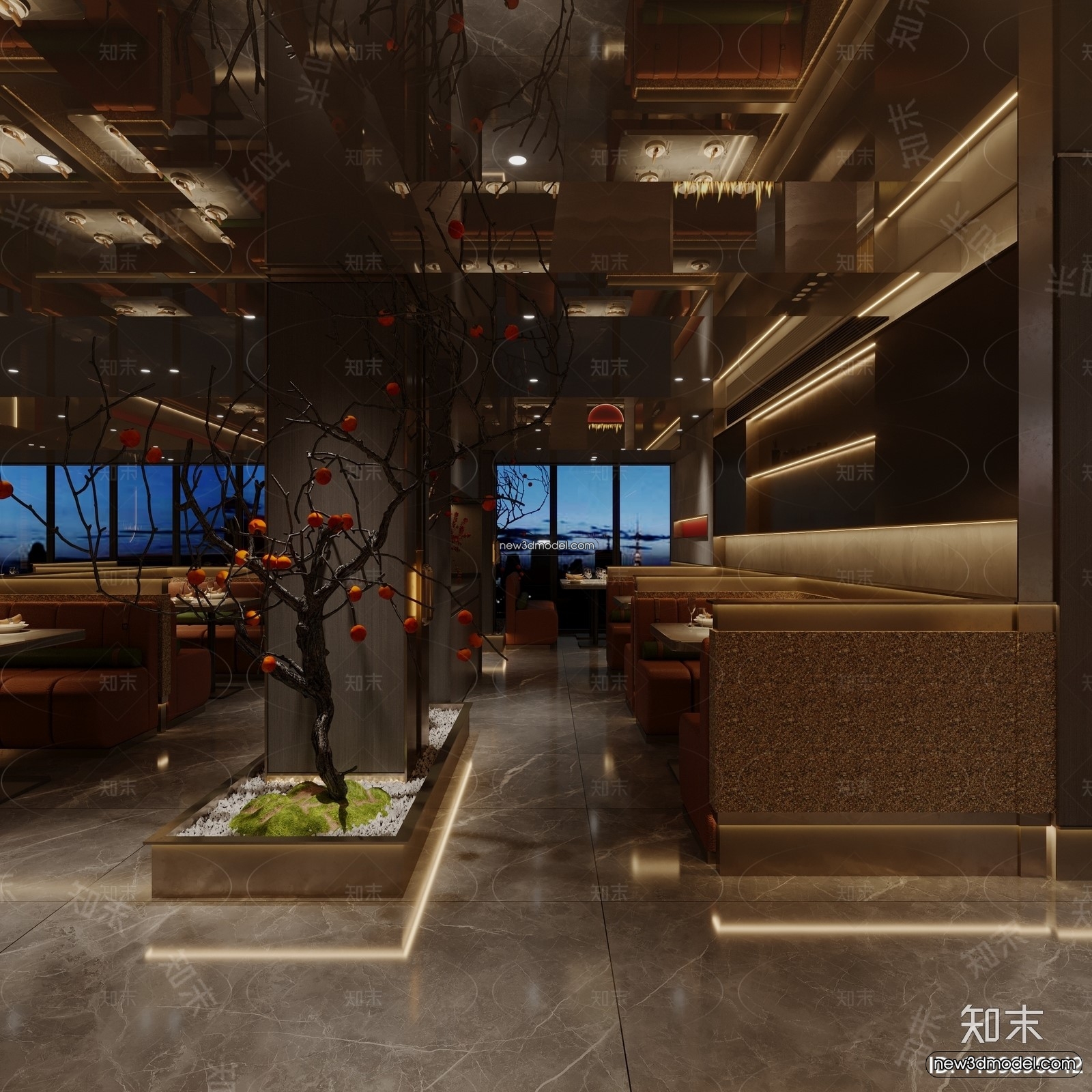 Seafood Restaurant 3D Scene – 3D Blocks – 009 – CORONA - thumbnail 3