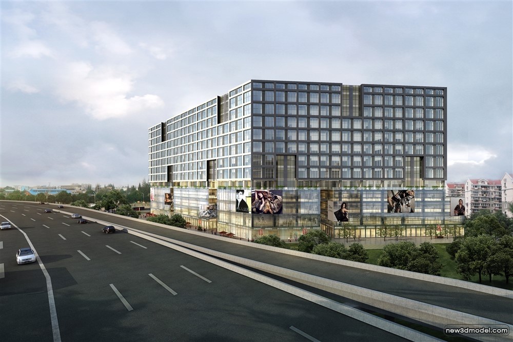 3D Models of Commercial Building – Exterior 3D Scenes – 446 – VRAY - thumbnail 3