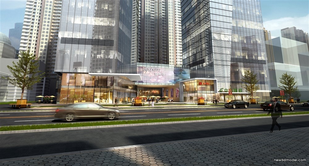 3D Models of Commercial Building – Exterior 3D Scenes – 1072 – VRAY - thumbnail 2