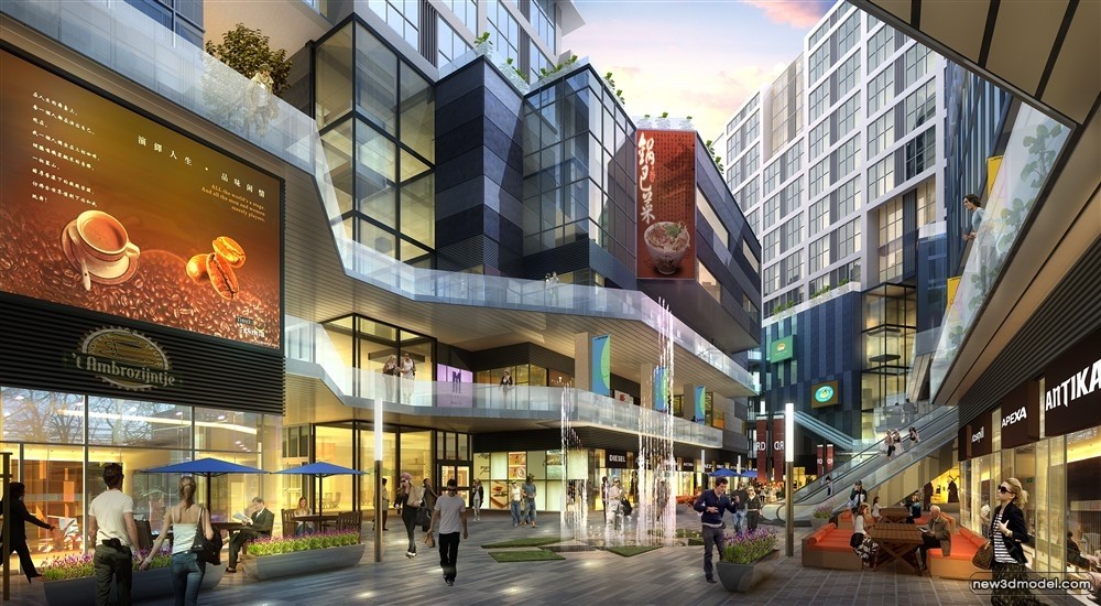 3D Models of Commercial Building – Exterior 3D Scenes – 446 – VRAY - thumbnail 4