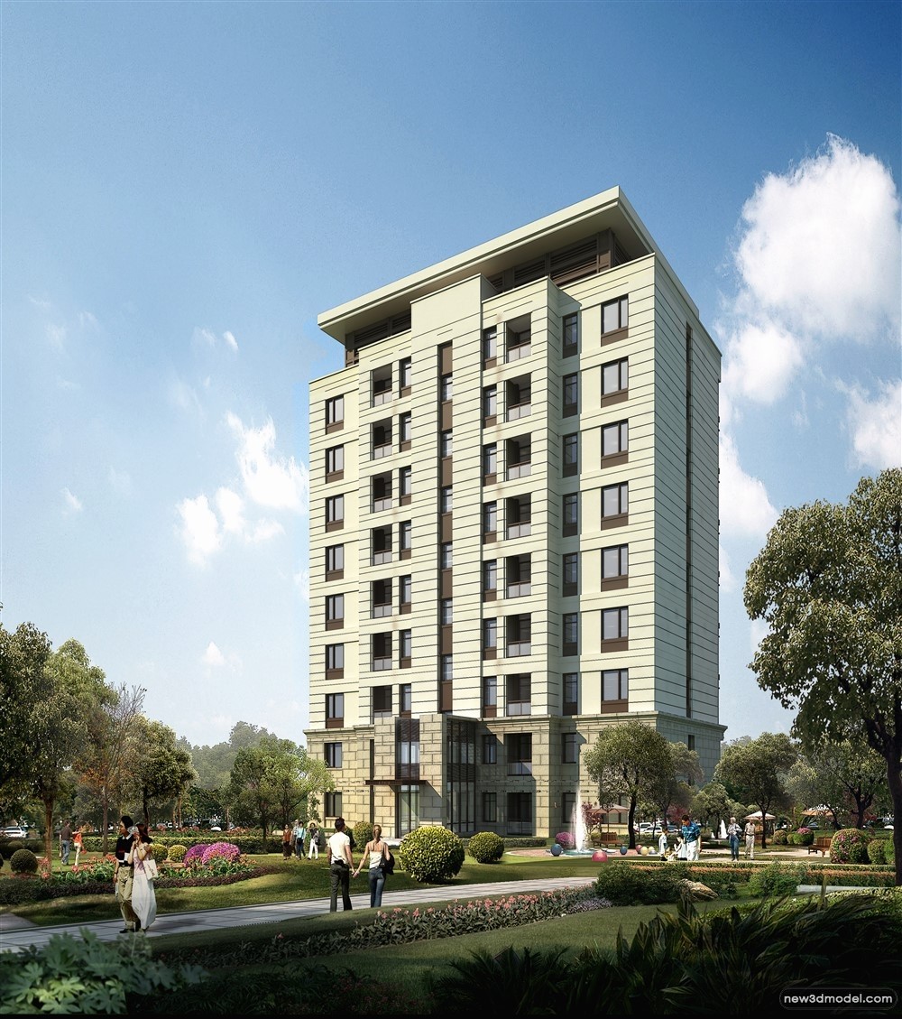 3D Models of Commercial Building – Exterior 3D Scenes – 1073 – VRAY - thumbnail 2
