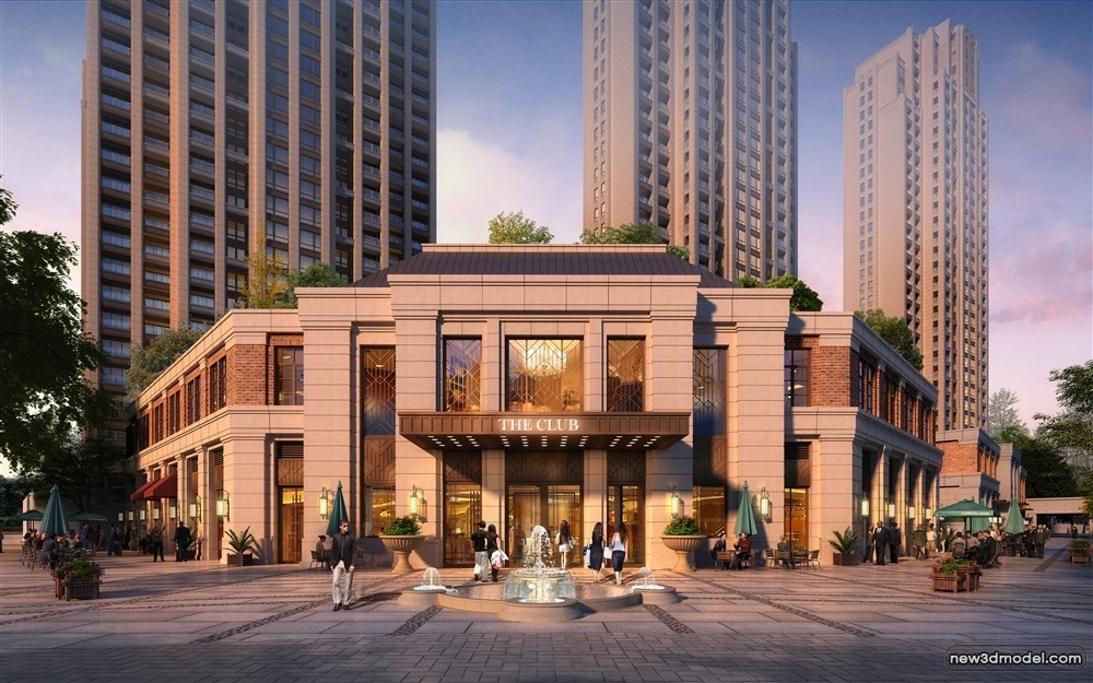3D Models of Commercial Building – Exterior 3D Scenes – 355 – VRAY - thumbnail 2