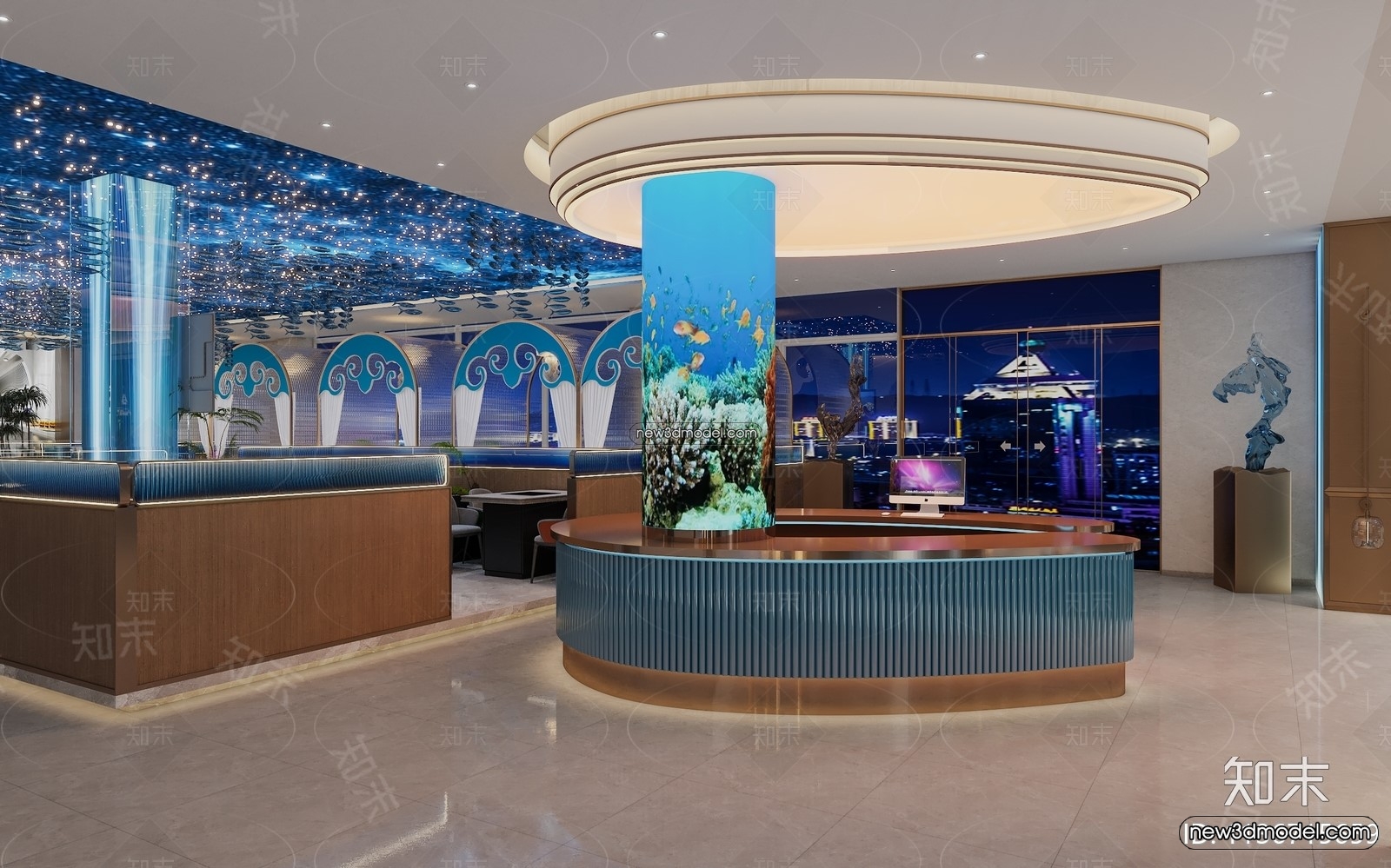 Seafood Restaurant 3D Scene – 3D Blocks – 019 – VRAY - thumbnail 4