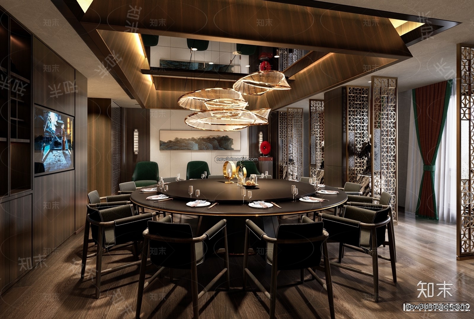 Seafood Restaurant 3D Scene – 3D Blocks – 020 – VRAY - thumbnail 4