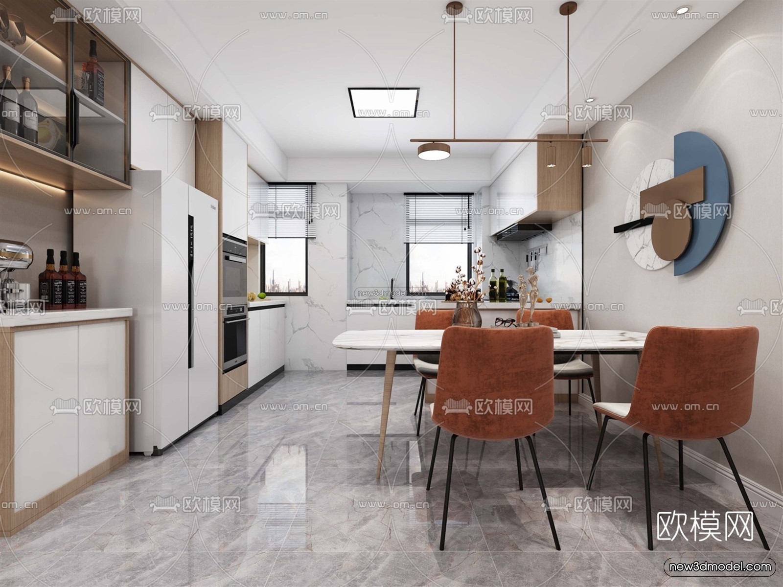 Morandi Style Interior 3D Blocks – Living Room 3D Scene – 100 – VRAY - thumbnail 2