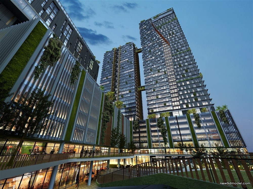 3D Models of Commercial Building – Exterior 3D Scenes – 354 – VRAY - thumbnail 5