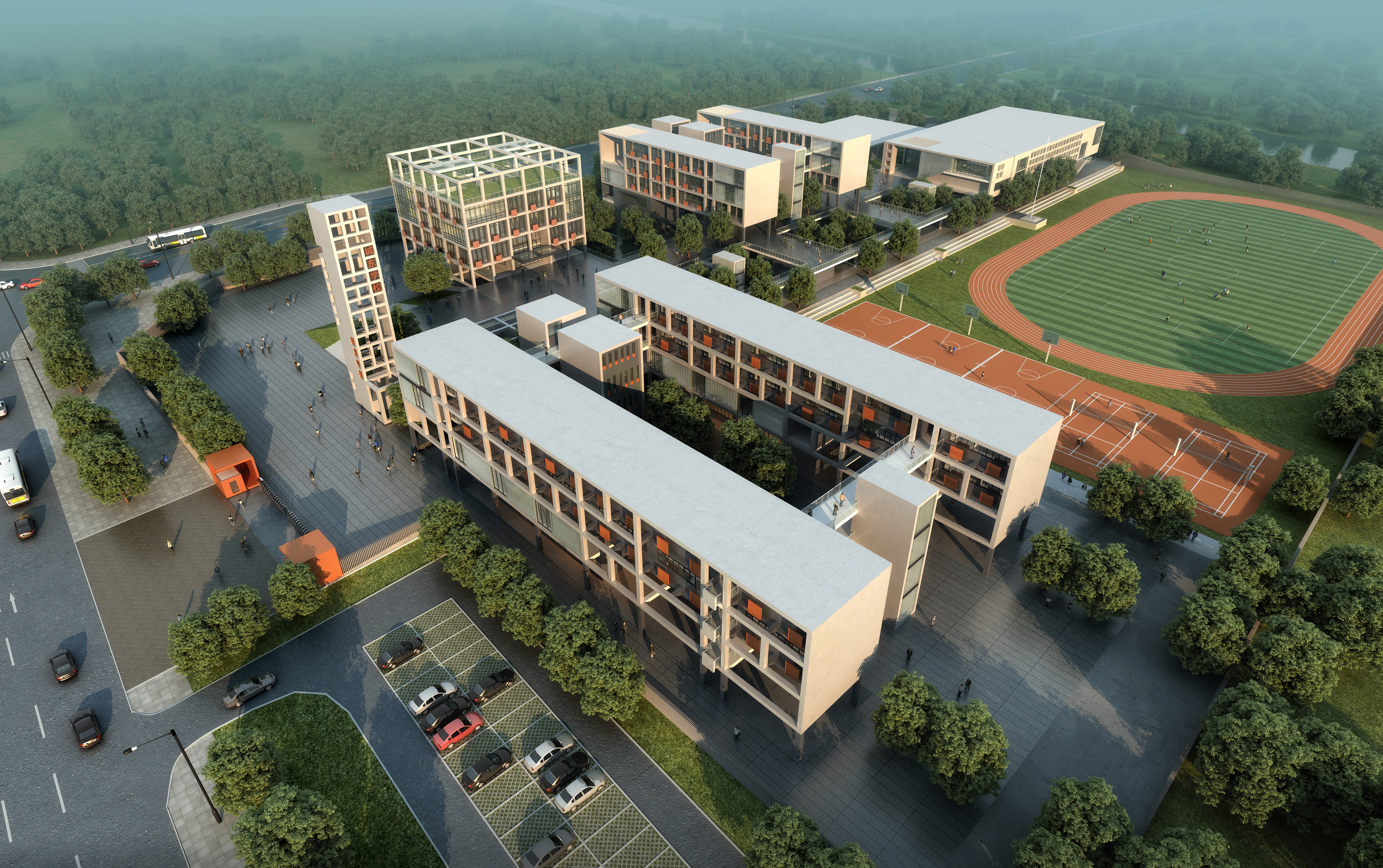 Exterior 3D Models of Shool – 3D Scenes – 051 – VRAY - thumbnail 5