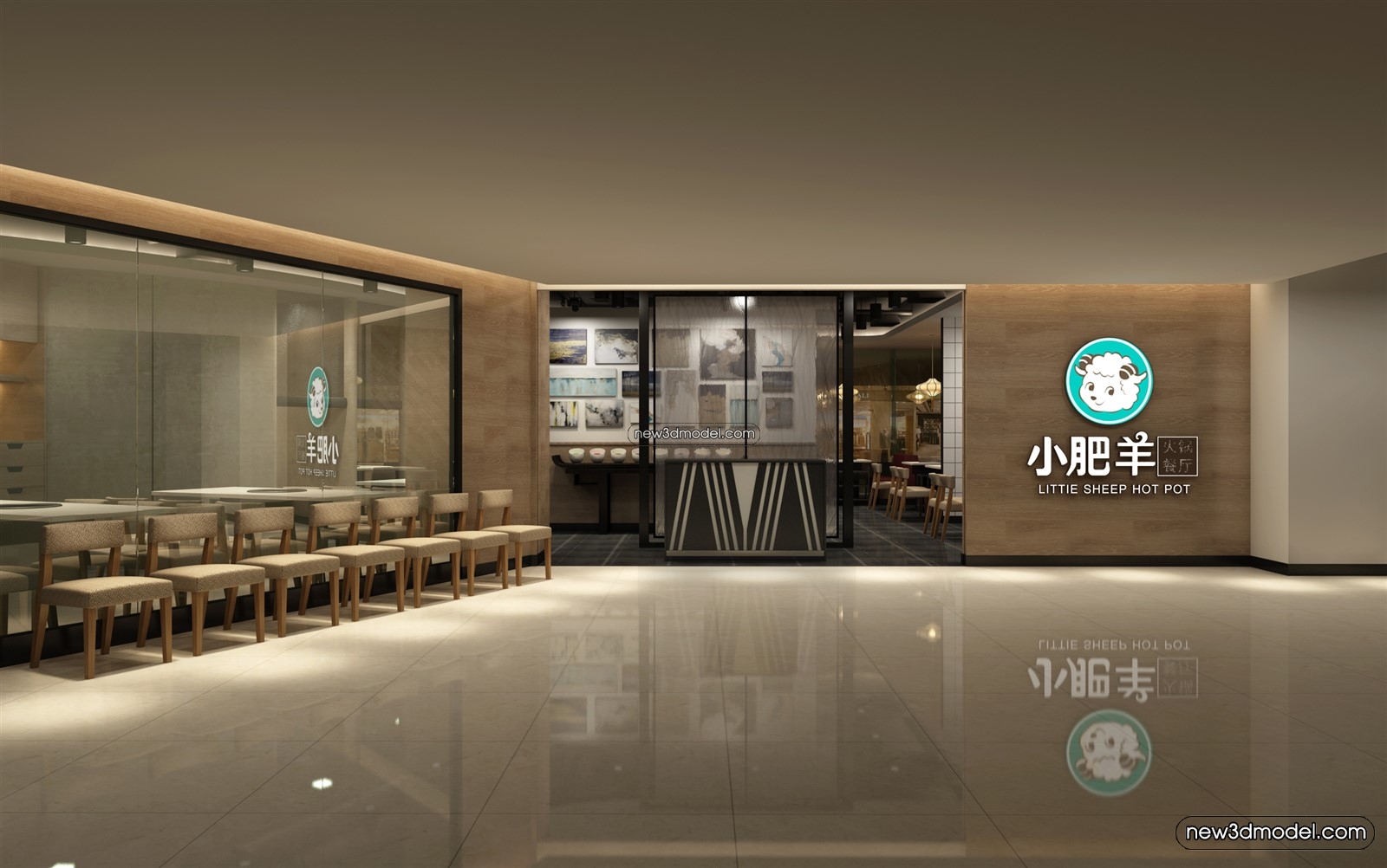 Buffet Restaurant of Hotels 3D Scenes – 3D Blocks – 086 – VRAY - thumbnail 3