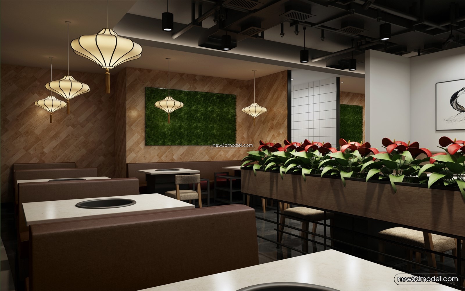 Buffet Restaurant of Hotels 3D Scenes – 3D Blocks – 086 – VRAY - thumbnail 2