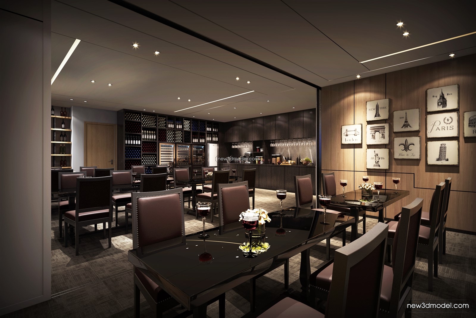 Buffet Restaurant of Hotels 3D Scenes – 3D Blocks – 087 – VRAY - thumbnail 2