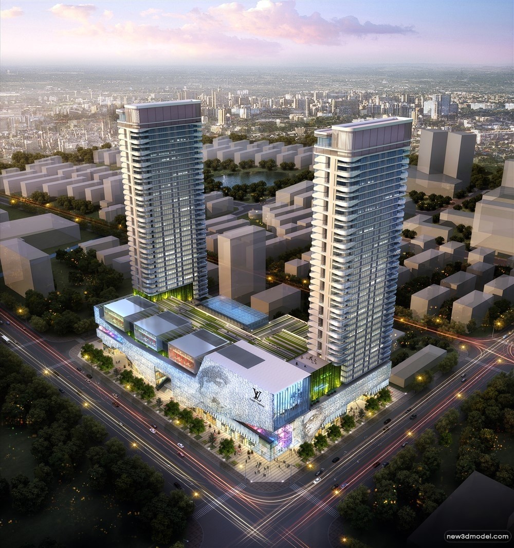 3D Models of Commercial Building – Exterior 3D Scenes – 1081 – VRAY - thumbnail 2