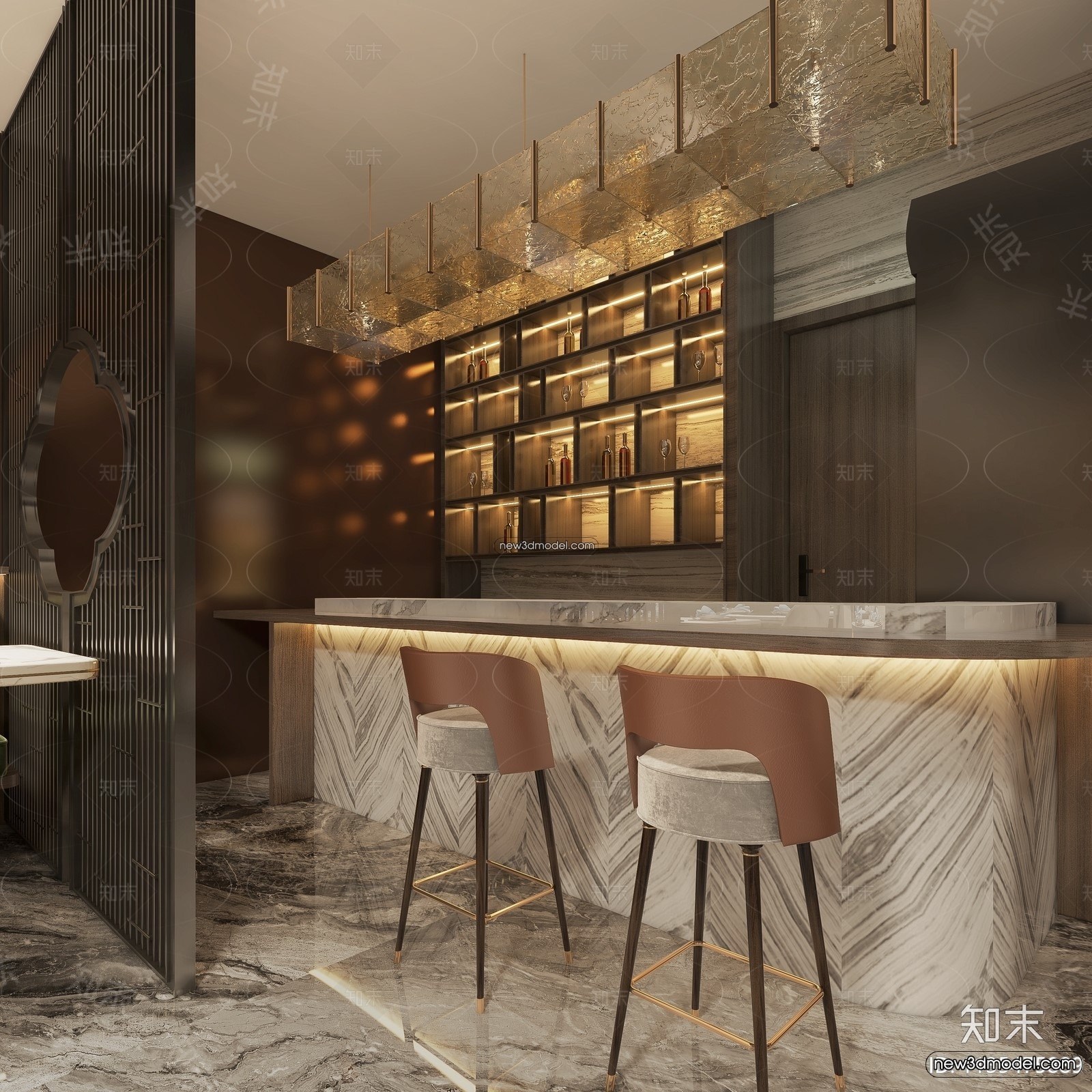 Seafood Restaurant 3D Scene – 3D Blocks – 037 – VRAY - thumbnail 2
