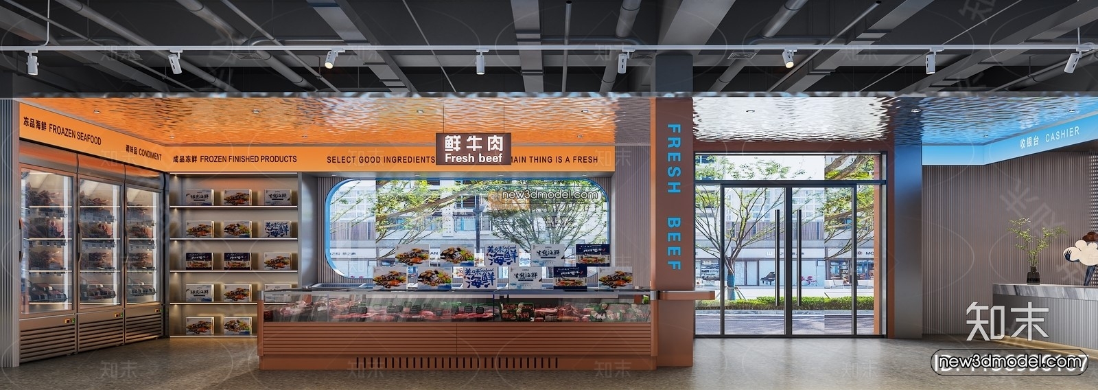 Seafood Restaurant 3D Scene – 3D Blocks – 039 – VRAY - thumbnail 4