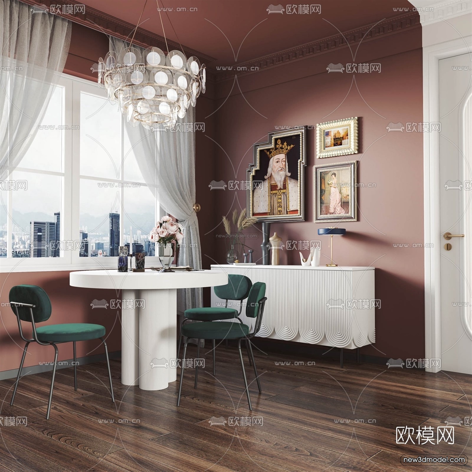 Morandi Style Interior 3D Blocks – Living Room 3D Scene – 103 – VRAY - thumbnail 4