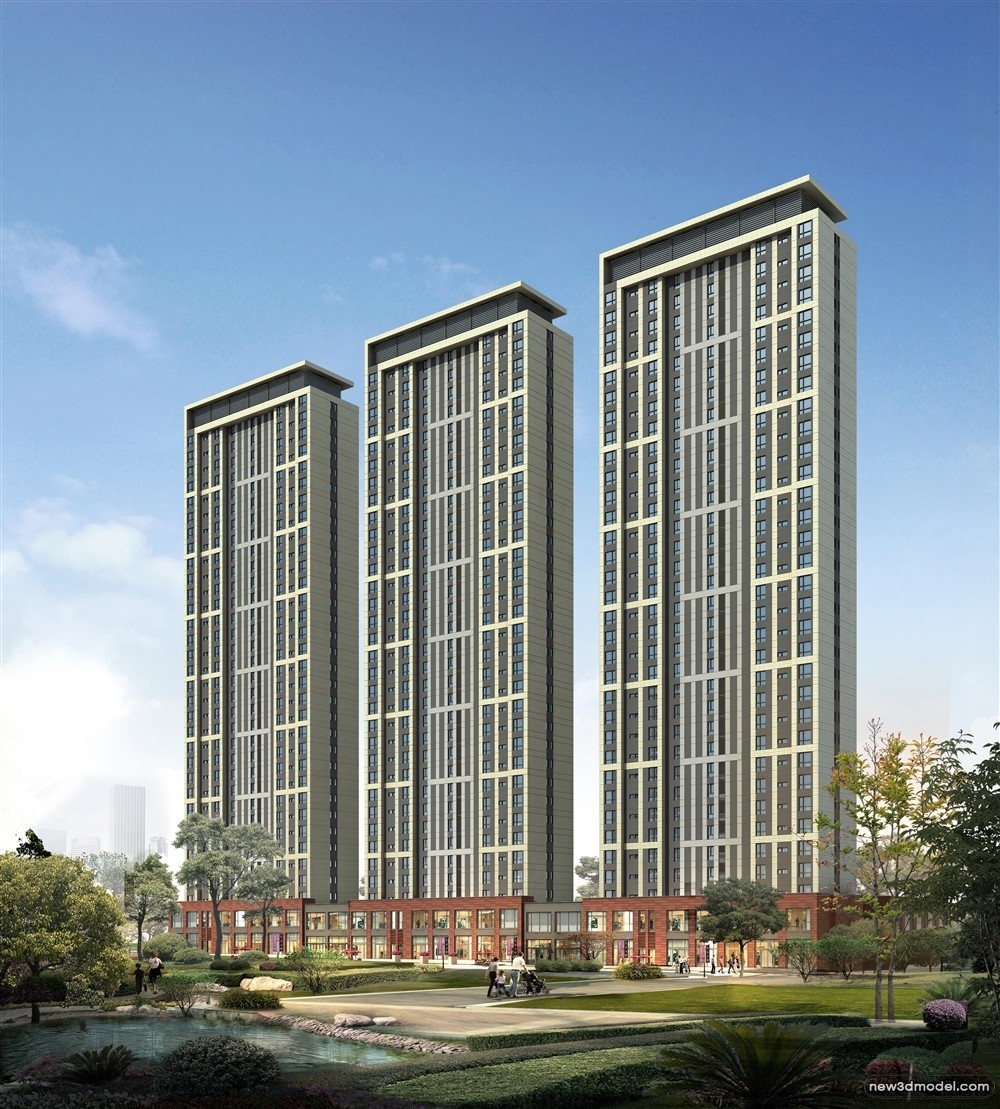3D Models of Commercial Building – Exterior 3D Scenes – 1085 – VRAY - thumbnail 5