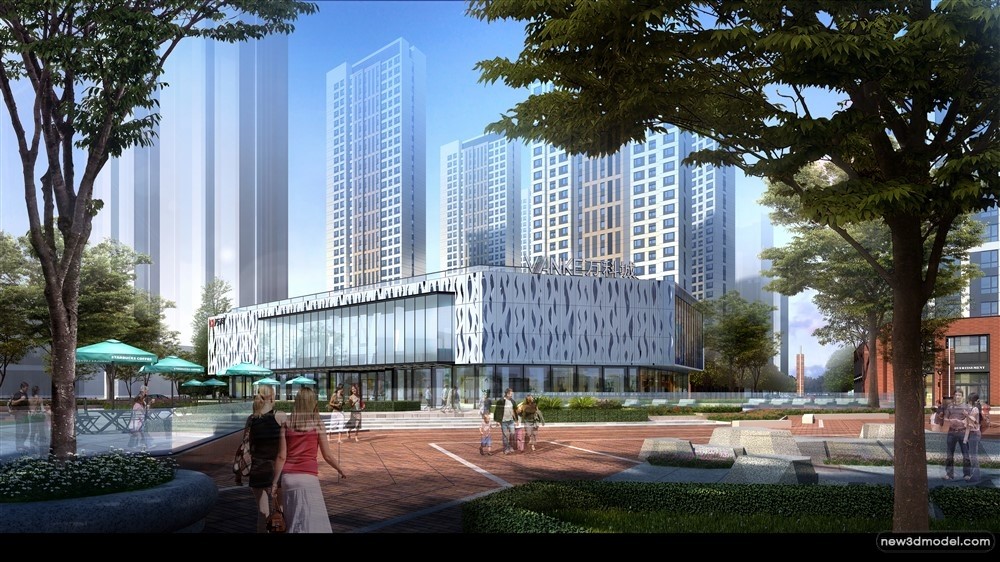 3D Models of Commercial Building – Exterior 3D Scenes – 1085 – VRAY - thumbnail 3