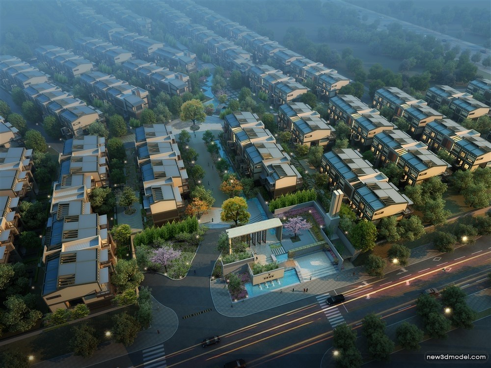 3D Models of Commercial Building – Exterior 3D Scenes – 454 – VRAY - thumbnail 3
